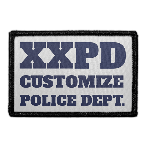 Customizable - Police Department - Grey - Removable Patch - Pull Patch - Removable Patches For Authentic Flexfit and Snapback Hats