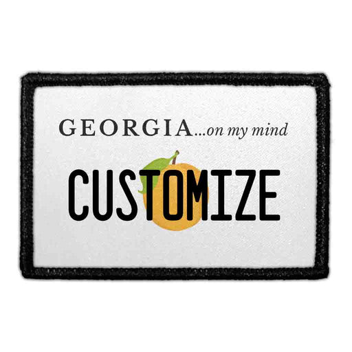 Customizable - Georgia License Plate - Removable Patch - Pull Patch - Removable Patches That Stick To Your Gear