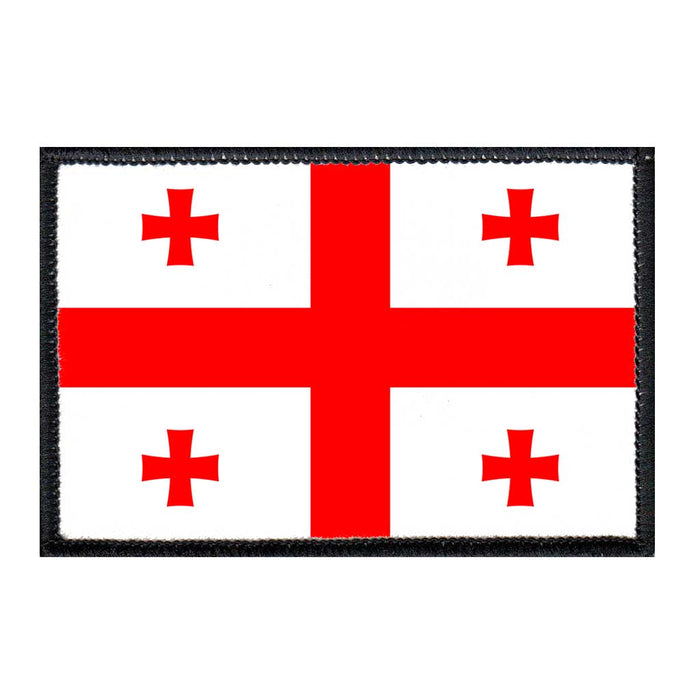 Georgian Flag - Patch - Pull Patch - Removable Patches For Authentic Flexfit and Snapback Hats