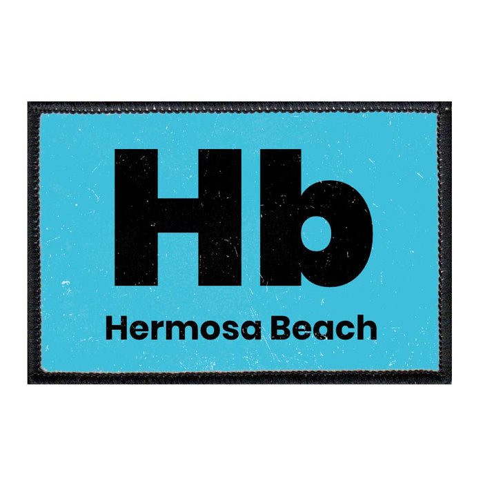 Hb - Hermosa Beach - Light Blue - Removable Patch - Pull Patch - Removable Patches For Authentic Flexfit and Snapback Hats