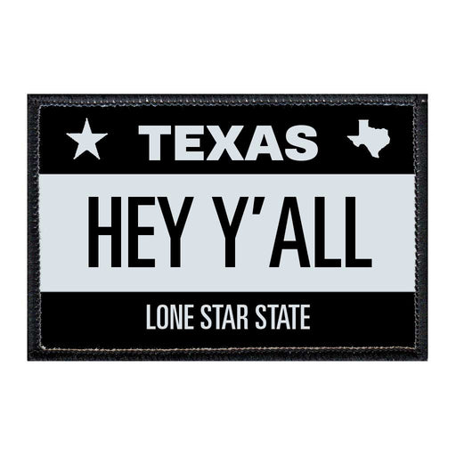 Hey Y'All - Texas License Plate - Removable Patch - Pull Patch - Removable Patches For Authentic Flexfit and Snapback Hats