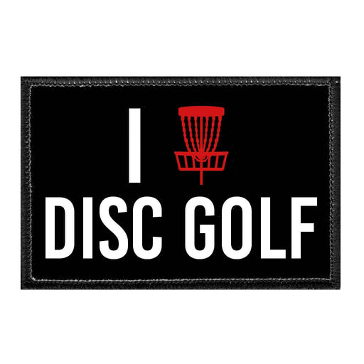 I Love Disc Golf - Removable Patch - Pull Patch - Removable Patches For Authentic Flexfit and Snapback Hats