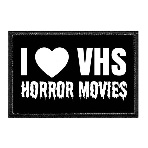 I Love VHS Horror Movies - Removable Patch - Pull Patch - Removable Patches For Authentic Flexfit and Snapback Hats