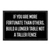 If You Are More Fortunate Than Others, Build A Longer Table Not A Taller Fence - Removable Patch - Pull Patch - Removable Patches That Stick To Your Gear