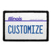 Customizable - Illinois License Plate - Removable Patch - Pull Patch - Removable Patches That Stick To Your Gear