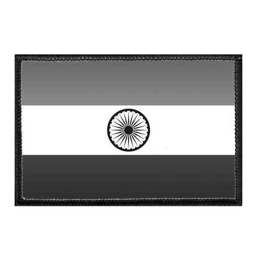 India Flag - Black and White - Removable Patch - Pull Patch - Removable Patches For Authentic Flexfit and Snapback Hats