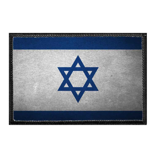 Israel Flag - Color - Distressed - Removable Patch - Pull Patch - Removable Patches For Authentic Flexfit and Snapback Hats