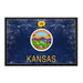 Kansas State Flag - Color - Distressed - Removable Patch - Pull Patch - Removable Patches For Authentic Flexfit and Snapback Hats