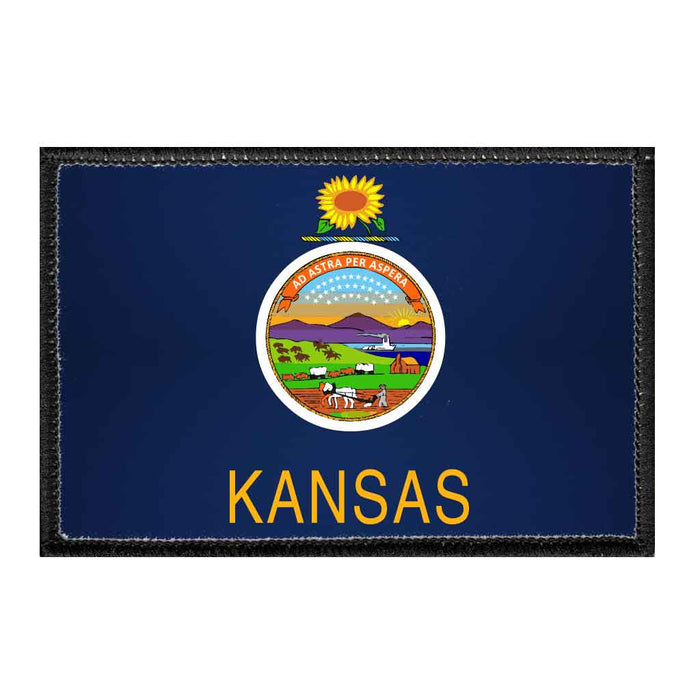 Kansas State Flag - Color - Removable Patch - Pull Patch - Removable Patches For Authentic Flexfit and Snapback Hats