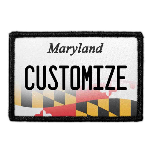 Customizable - Maryland License Plate - Removable Patch - Pull Patch - Removable Patches For Authentic Flexfit and Snapback Hats