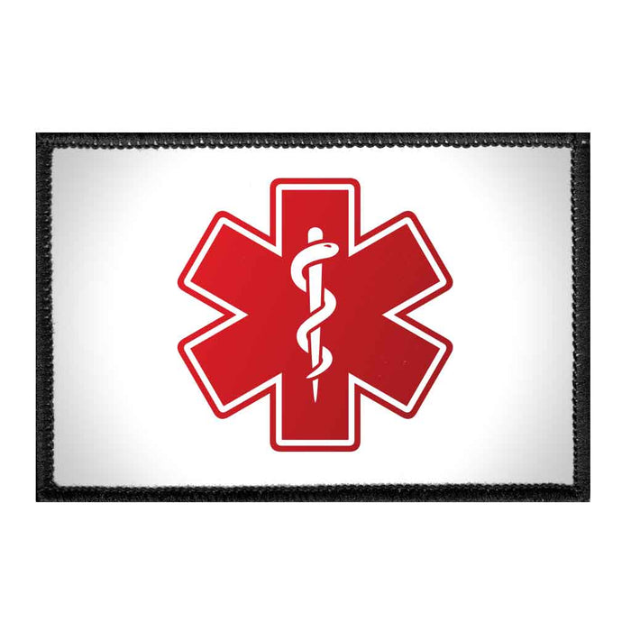 Medic Symbol - Red Cross - White Background - Patch - Pull Patch - Removable Patches For Authentic Flexfit and Snapback Hats