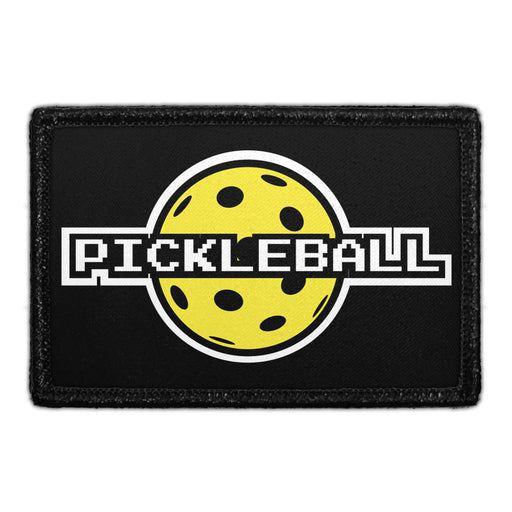 Pickleball - 8-Bit - Yellow - Removable Patch - Pull Patch - Removable Patches For Authentic Flexfit and Snapback Hats