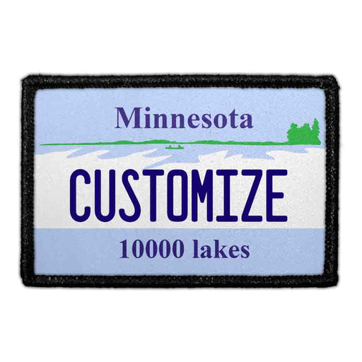 Customizable - Minnesota License Plate - Removable Patch - Pull Patch - Removable Patches That Stick To Your Gear