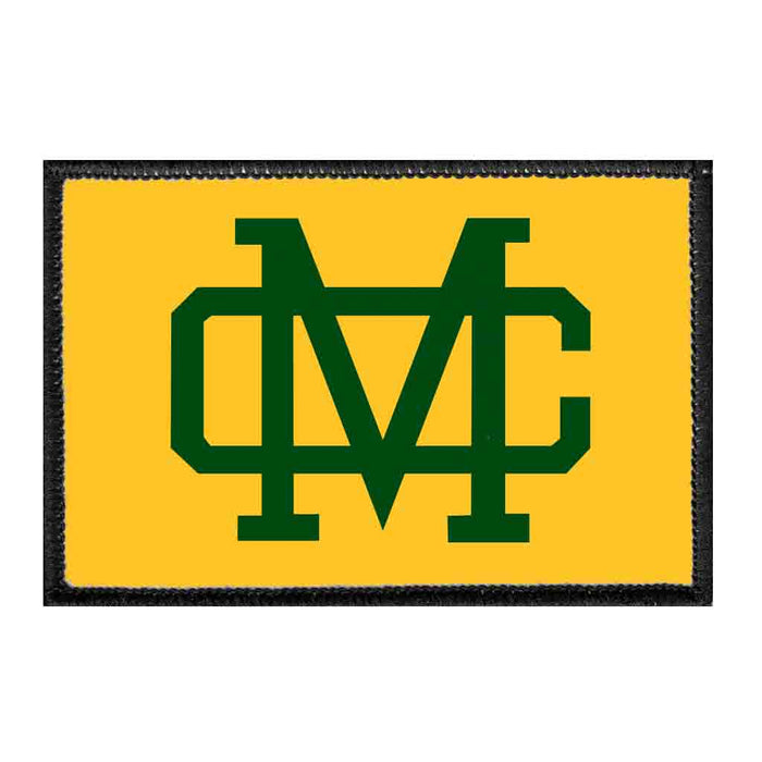 Mira Costa Badge - Green Outline - Removable Patch - Pull Patch - Removable Patches That Stick To Your Gear