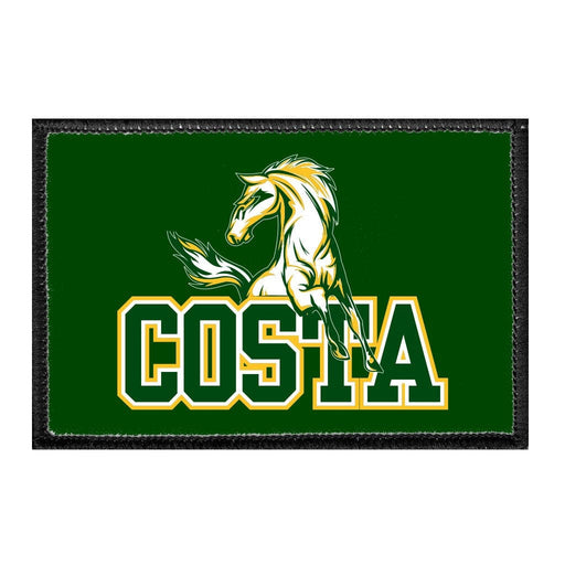 Mira Costa - Costa Text - Horse - Removable Patch - Pull Patch - Removable Patches That Stick To Your Gear