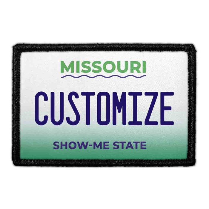 Customizable - Missouri License Plate - Removable Patch - Pull Patch - Removable Patches For Authentic Flexfit and Snapback Hats