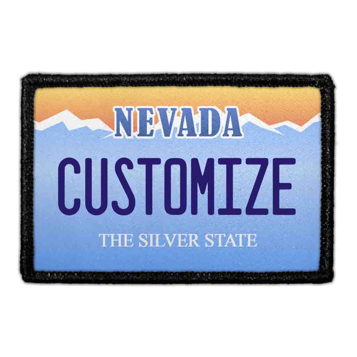 Customizable - Nevada License Plate - Removable Patch - Pull Patch - Removable Patches That Stick To Your Gear