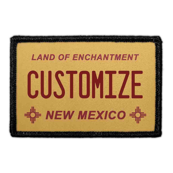 Customizable - New Mexico License Plate - Removable Patch - Pull Patch - Removable Patches That Stick To Your Gear