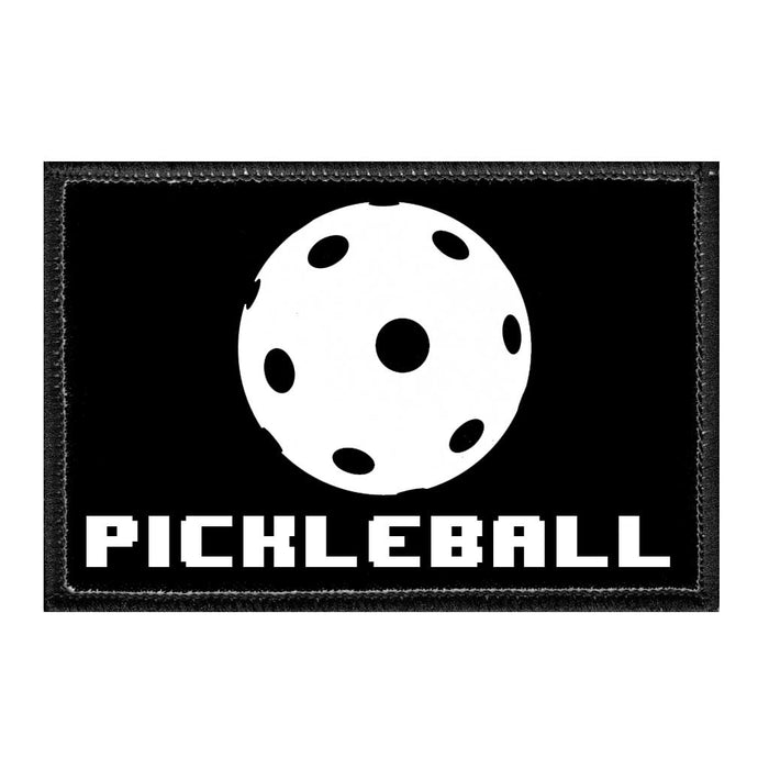 Pickleball - 8-Bit - White - Removable Patch - Pull Patch - Removable Patches For Authentic Flexfit and Snapback Hats