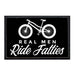 Real Men Ride Fatties - Mountain Bike - Black BG - Removable Patch - Pull Patch - Removable Patches For Authentic Flexfit and Snapback Hats