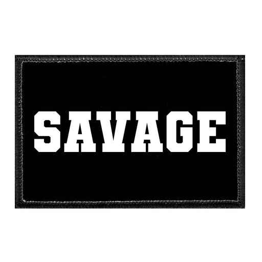 Savage - Black and White - Removable Patch - Pull Patch - Removable Patches For Authentic Flexfit and Snapback Hats