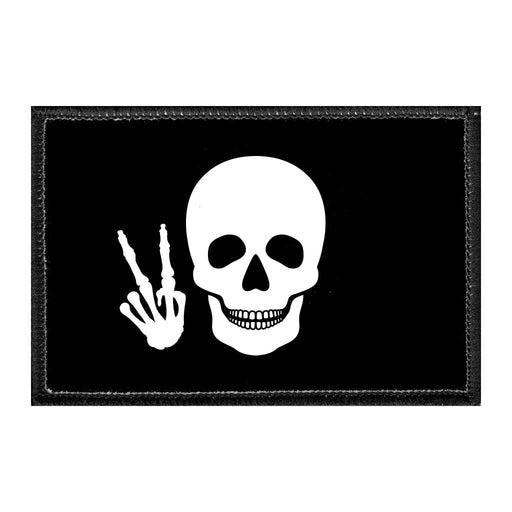 Skull Doing Peace Sign - Removable Patch - Pull Patch - Removable Patches That Stick To Your Gear