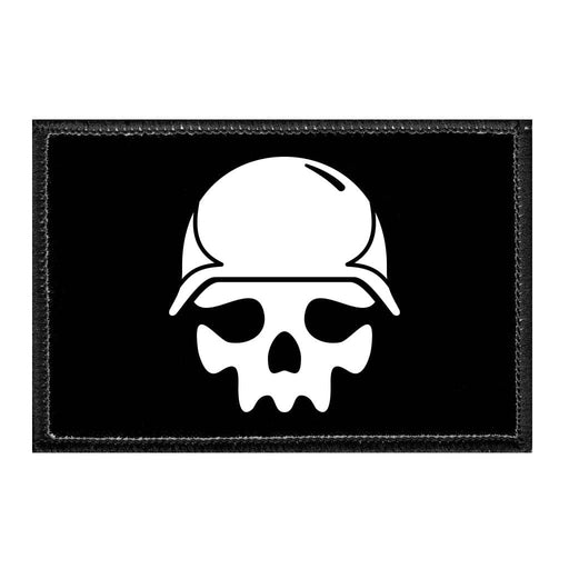 Skull With Military Helmet - Removable Patch - Pull Patch - Removable Patches That Stick To Your Gear