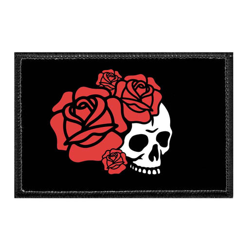 Skull With Roses - Removable Patch - Pull Patch - Removable Patches That Stick To Your Gear