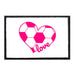 Soccer Heart - White and Pink - Patch - Pull Patch - Removable Patches For Authentic Flexfit and Snapback Hats