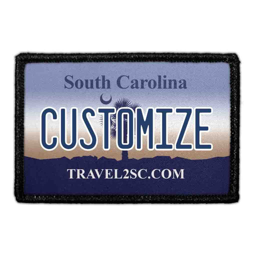 Customizable - South Carolina License Plate - Removable Patch - Pull Patch - Removable Patches That Stick To Your Gear