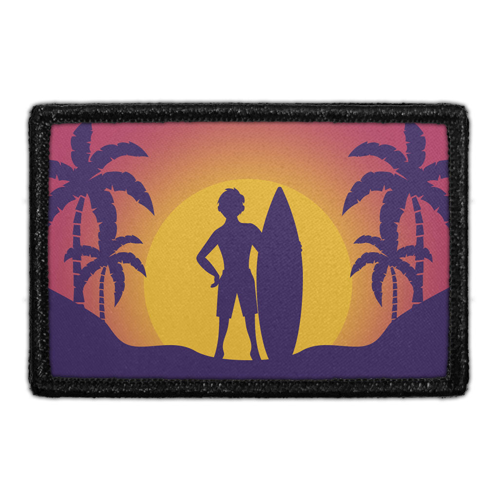 Surfer At Sunset - Male - Removable Patch — Pull Patch - Removable ...