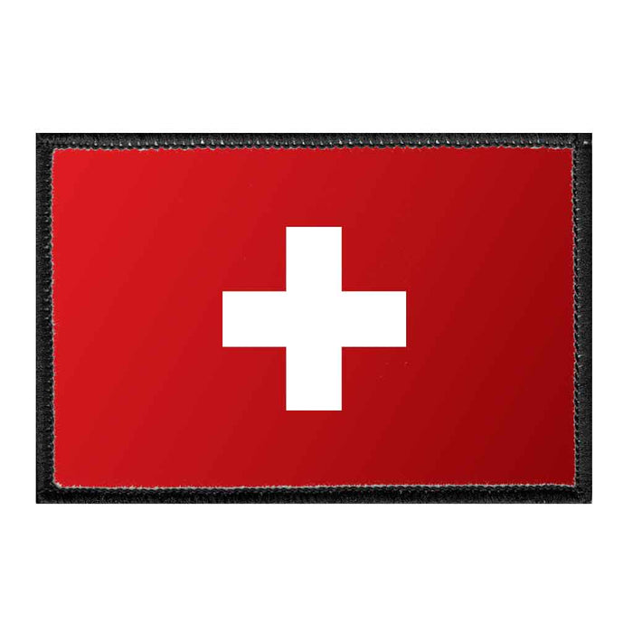 Switzerland Flag - Color - Removable Patch - Pull Patch - Removable Patches For Authentic Flexfit and Snapback Hats