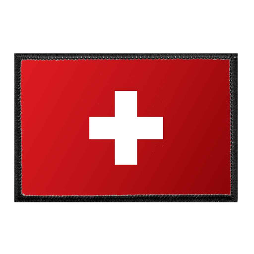 Switzerland Flag - Color - Removable Patch - Pull Patch - Removable Patches For Authentic Flexfit and Snapback Hats