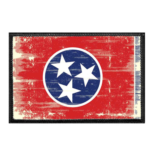 Tennessee State Flag - Color - Distressed - Removable Patch - Pull Patch - Removable Patches For Authentic Flexfit and Snapback Hats