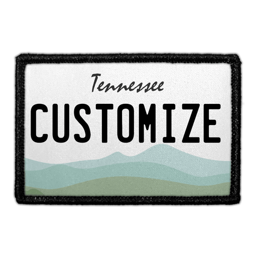 Customizable - Tennessee License Plate - Removable Patch - Pull Patch - Removable Patches That Stick To Your Gear