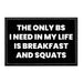 The Only BS I Need In My Life Is Breakfast And Squats - Removable Patch - Pull Patch - Removable Patches That Stick To Your Gear