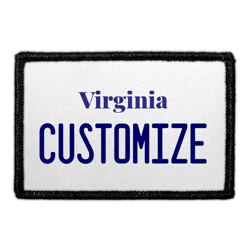 Customizable - Virginia License Plate - Removable Patch - Pull Patch - Removable Patches For Authentic Flexfit and Snapback Hats