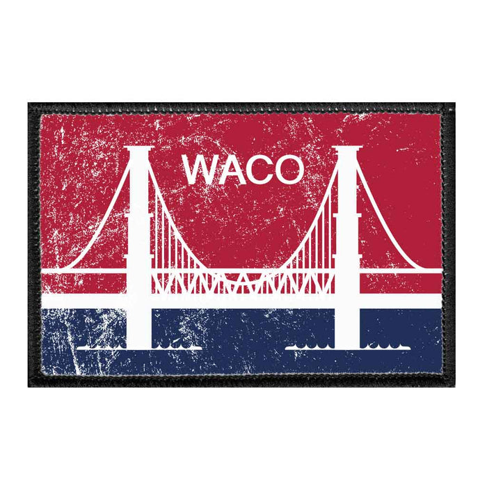 Waco City Flag - Color - Distressed - Removable Patch - Pull Patch - Removable Patches For Authentic Flexfit and Snapback Hats