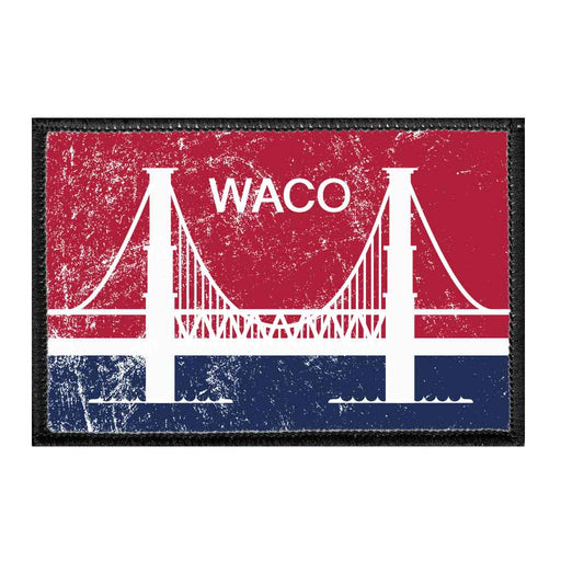 Waco City Flag - Color - Distressed - Removable Patch - Pull Patch - Removable Patches For Authentic Flexfit and Snapback Hats