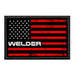 Welder - US Flag - Red - Removable Patch - Pull Patch - Removable Patches For Authentic Flexfit and Snapback Hats