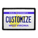 Customizable - West Virginia License Plate - Removable Patch - Pull Patch - Removable Patches For Authentic Flexfit and Snapback Hats