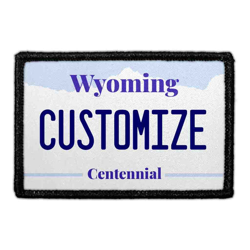 Customizable - Wyoming License Plate - Removable Patch - Pull Patch - Removable Patches For Authentic Flexfit and Snapback Hats