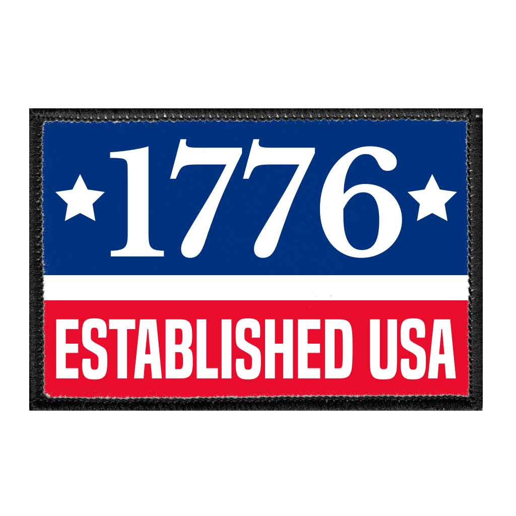 1776 - ESTABLISHED USA - Removable Patch - Pull Patch - Removable Patches That Stick To Your Gear