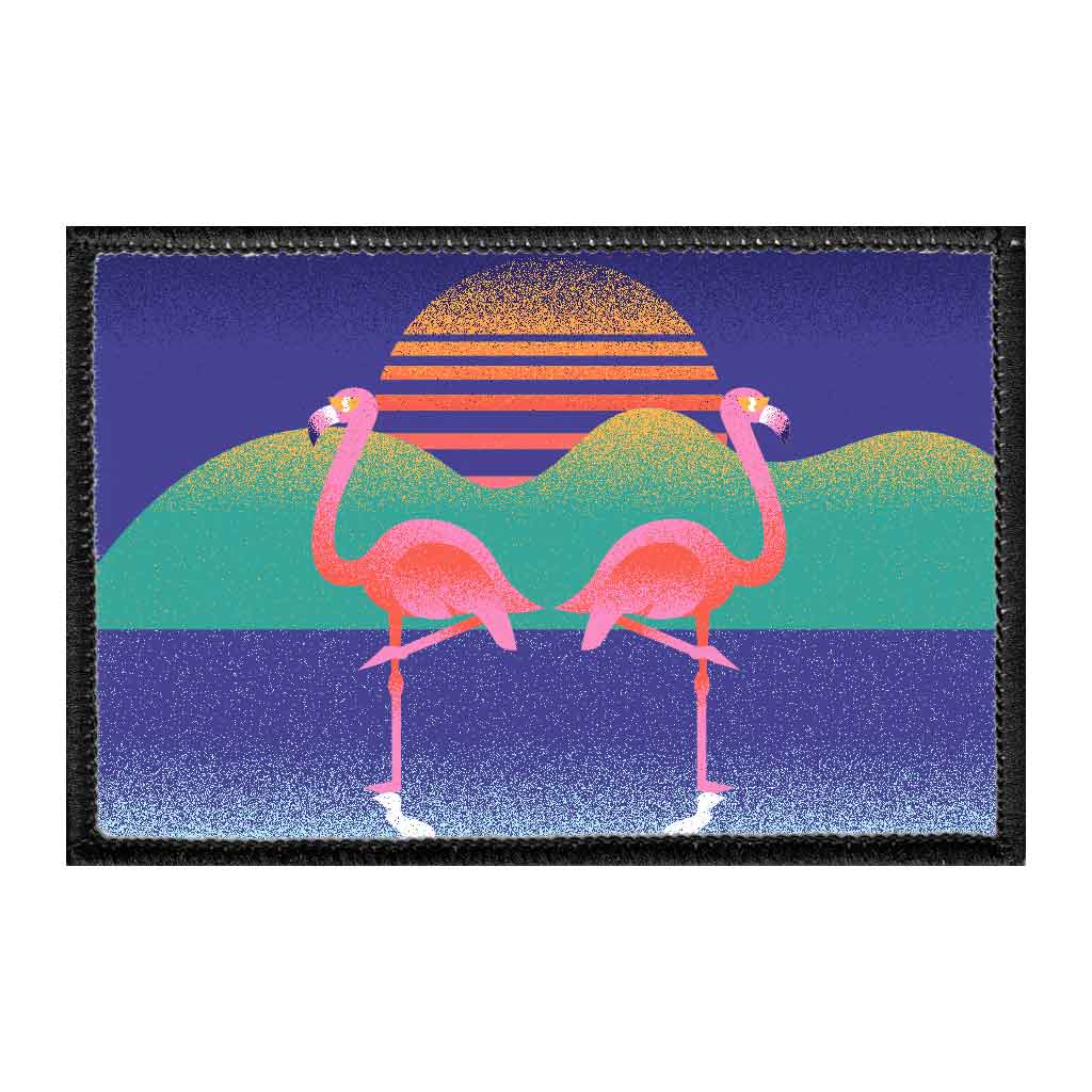 80's Flamingo - Removable Patch - Pull Patch - Removable Patches For Authentic Flexfit and Snapback Hats