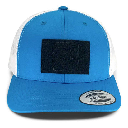 Retro Trucker 2-Tone Pull Patch Hat By Snapback - Turquoise and White