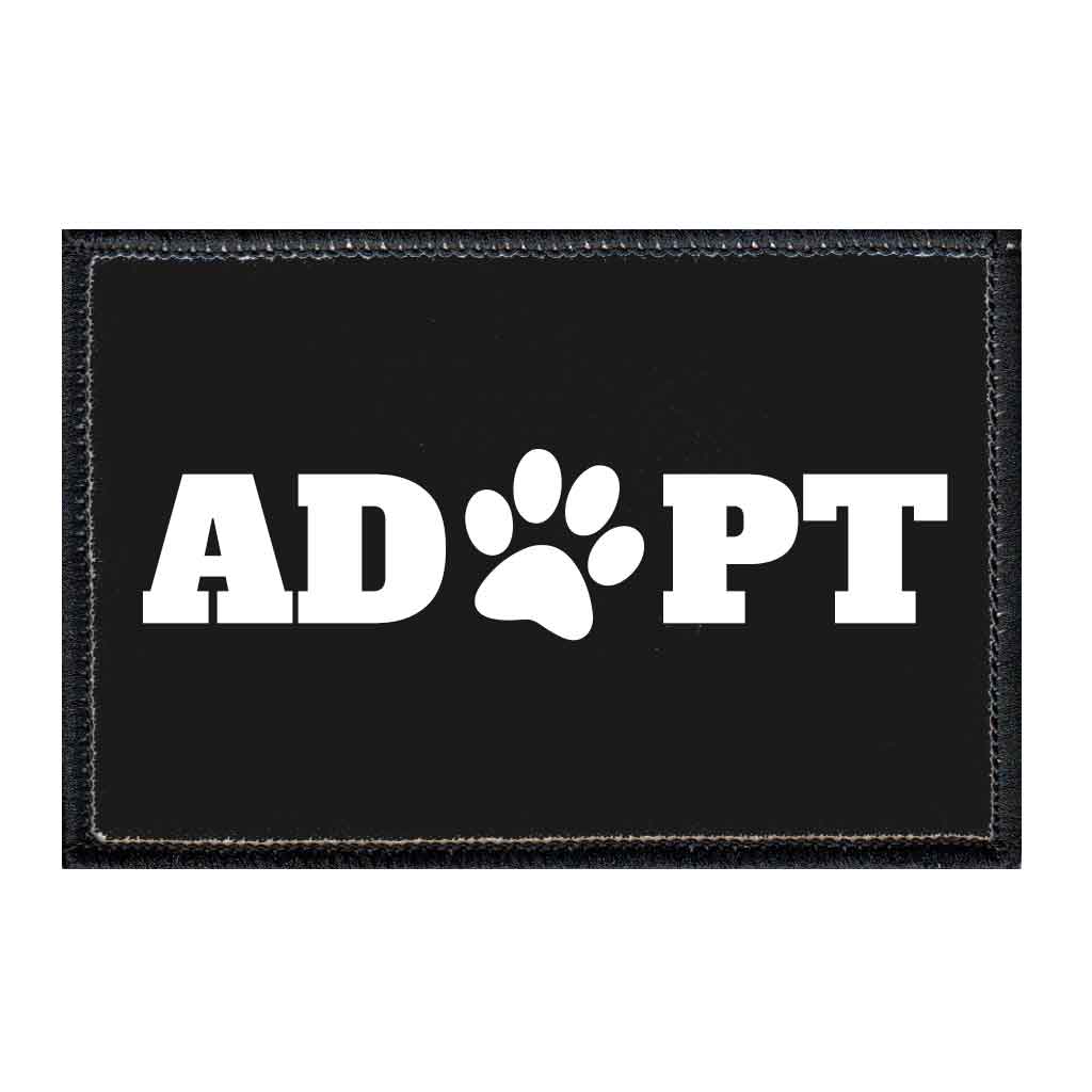Adopt Paw - Black - Patch - Pull Patch - Removable Patches For Authentic Flexfit and Snapback Hats