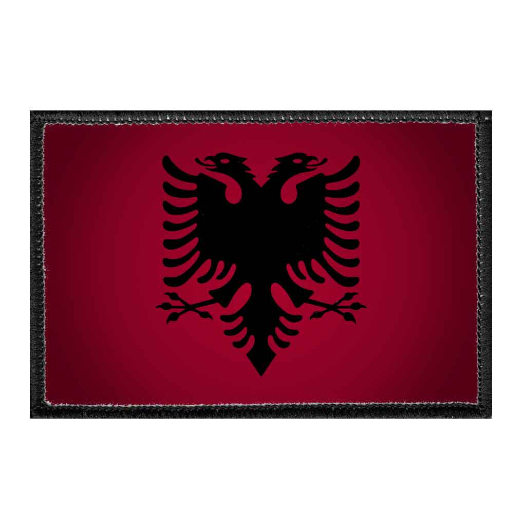 Albania Flag - Color - Removable Patch - Pull Patch - Removable Patches For Authentic Flexfit and Snapback Hats