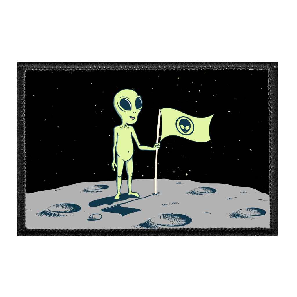 Alien On Moon - Removable Patch - Pull Patch - Removable Patches That Stick To Your Gear