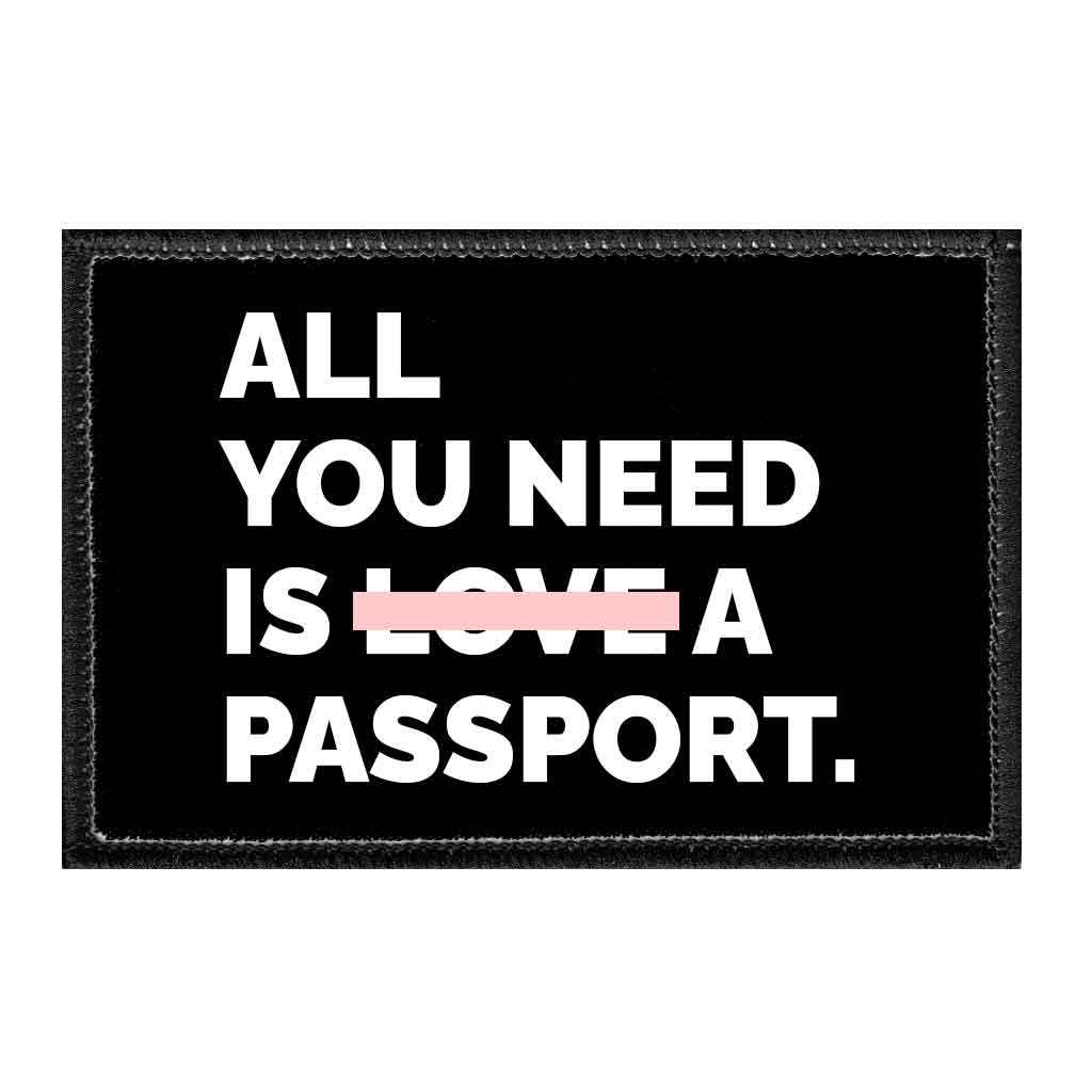 All You Need Is Love A Passport - Removable Patch - Pull Patch - Removable Patches For Authentic Flexfit and Snapback Hats
