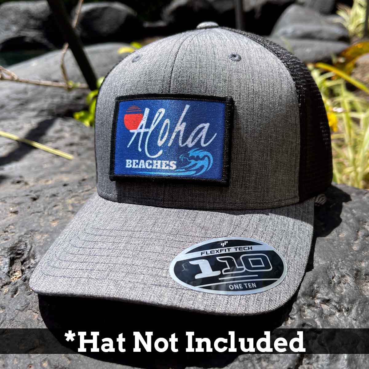 Aloha Beaches - Removable Patch - Pull Patch - Removable Patches For Authentic Flexfit and Snapback Hats